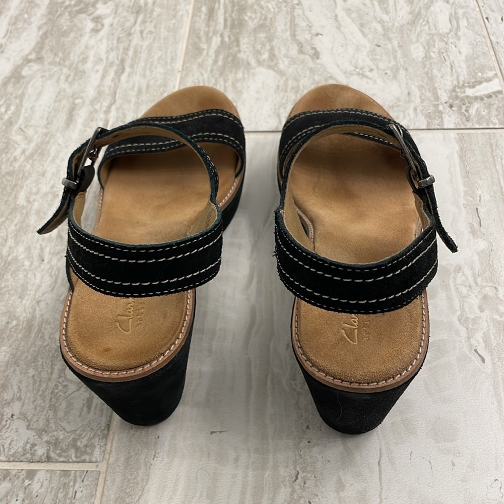 CLARKS Artisan Women’s Aisley Orchid Wedge Sandal Size 12M - Picture 4 of 9